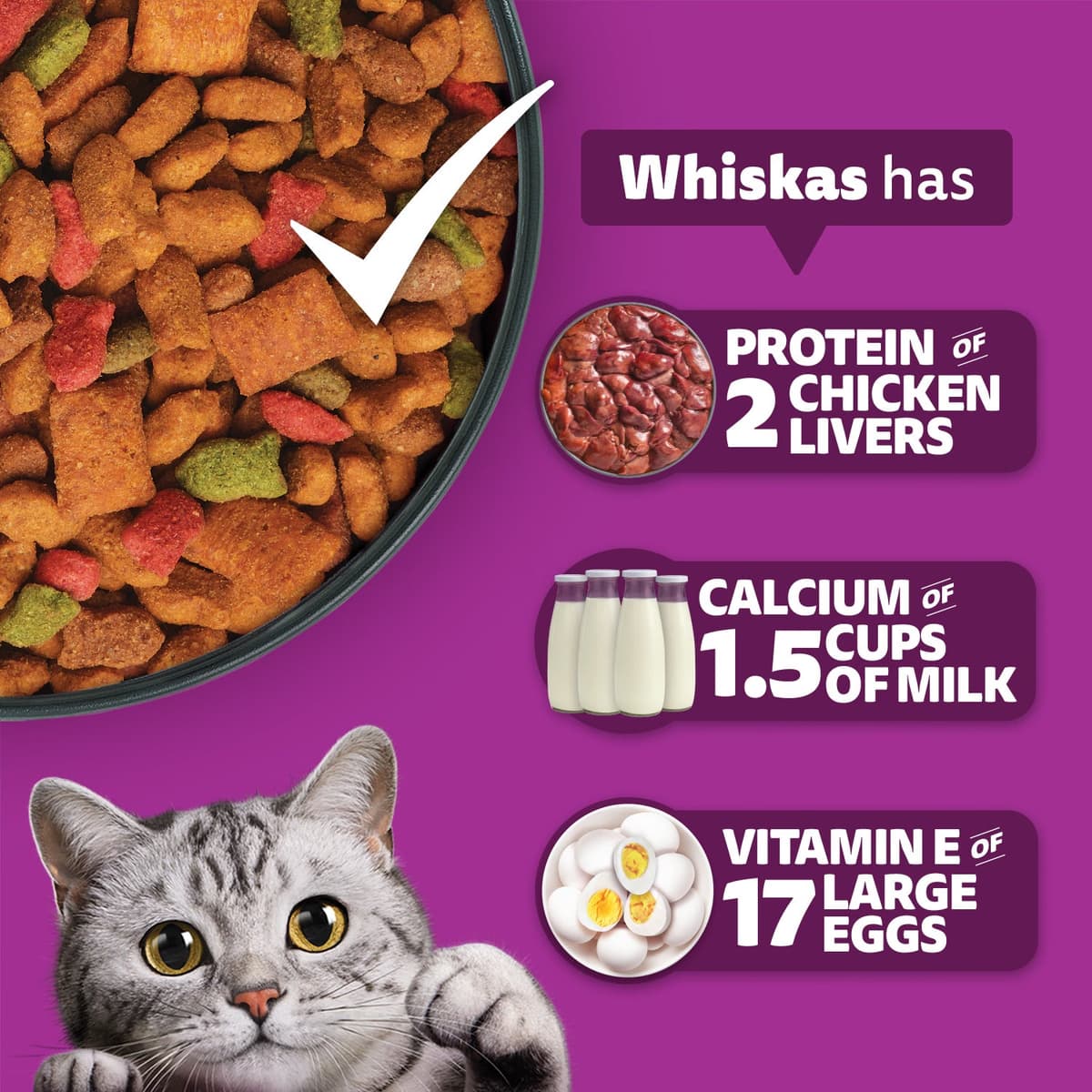 Whiskas Ocean Fish Flavour Adult Cat Dry Food Cats- Dry food Whiskas