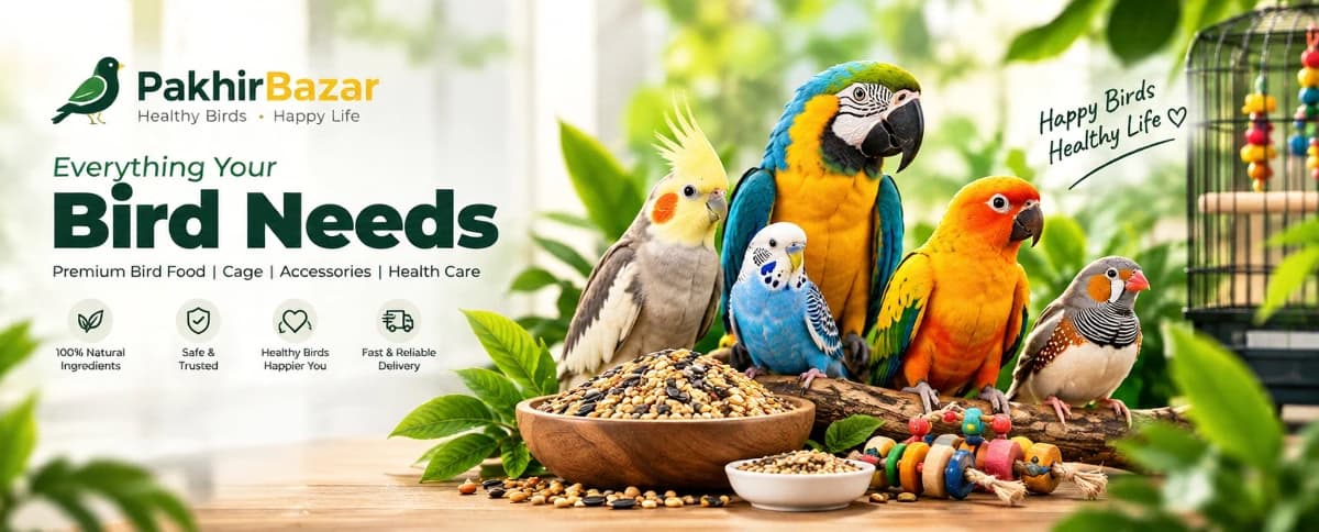 Bird food, cages, breeding boxes and medicine for budgies, lovebirds, cockatiels and more.